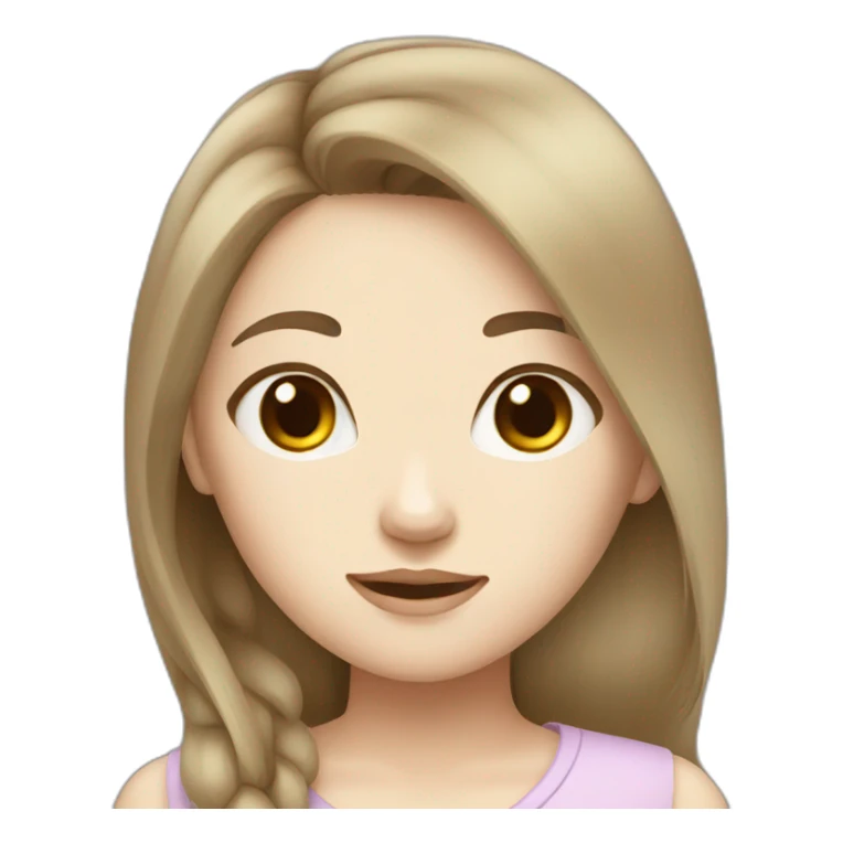 Chinese girl brown hair white skin sticker