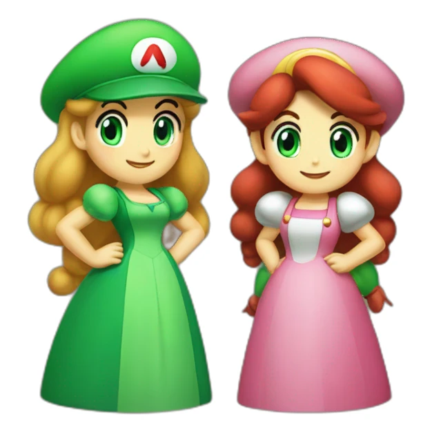 Mario and Luigi as girls sticker