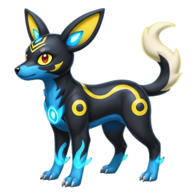 Houndoom-Electrike-Umbreon-Fakémon-hybrid-creature (full body)  sticker