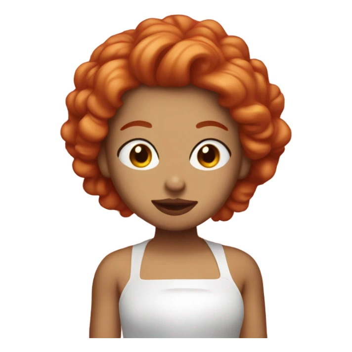 Mexican Red hair Lipstick Face covered in milk liquid sticker