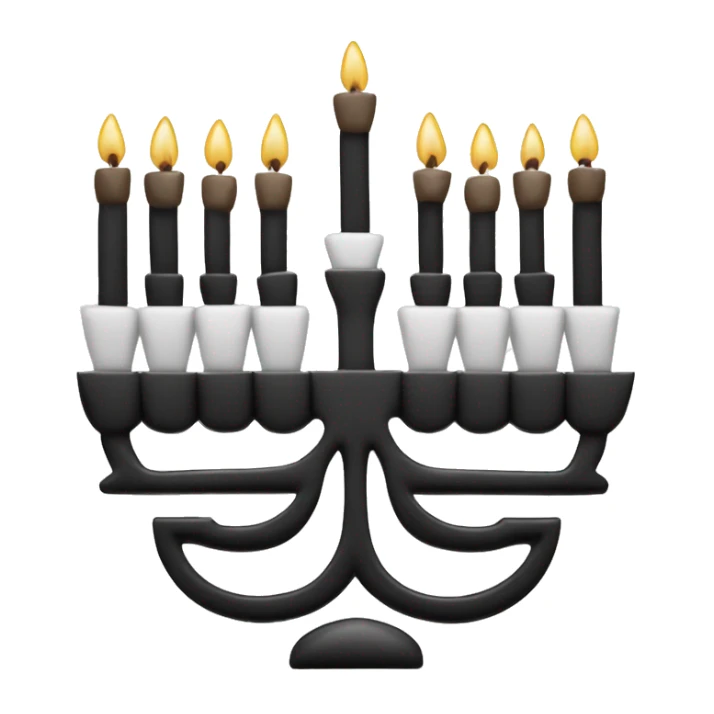 Emoji de menorah en negro y blanco sticker