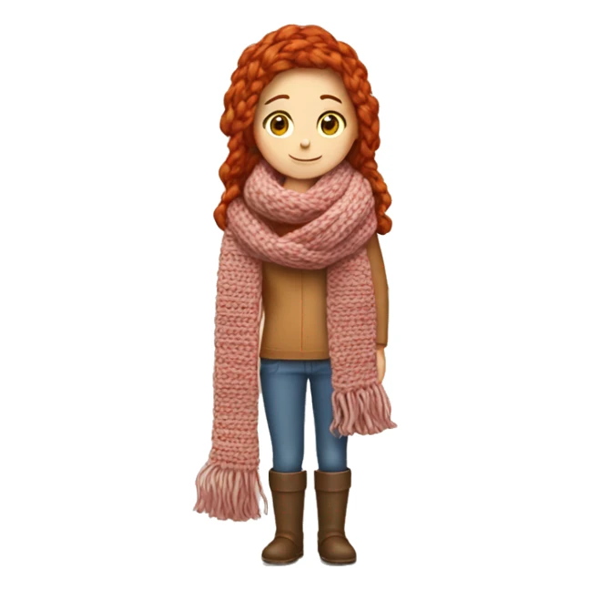 redhead girl crocheting a scarf  sticker