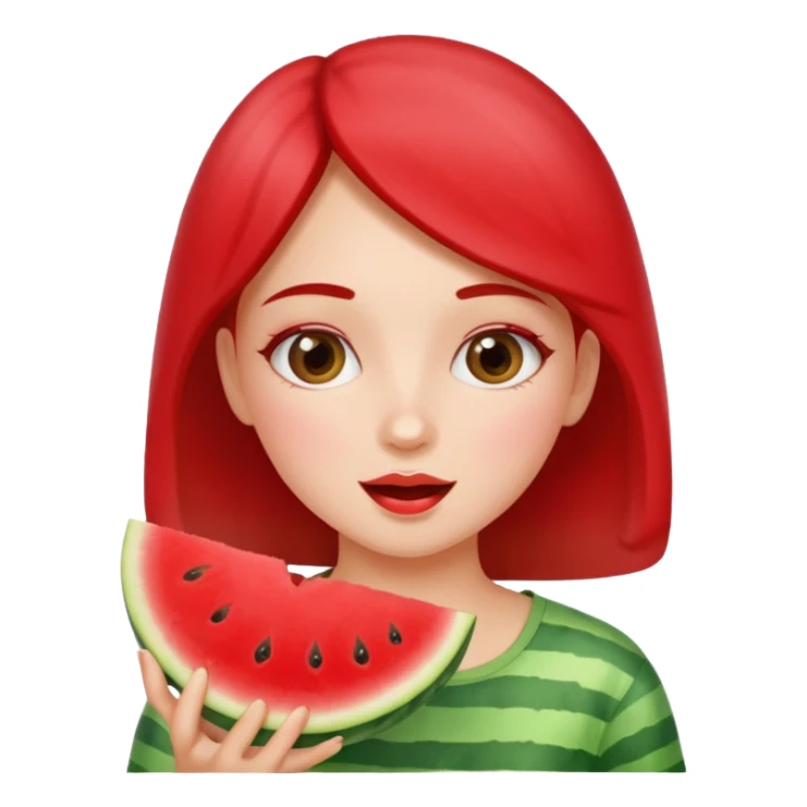 Girl eating watermelon sticker
