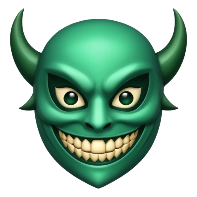 curved mask, poisonous, emerald, fang, smile sticker