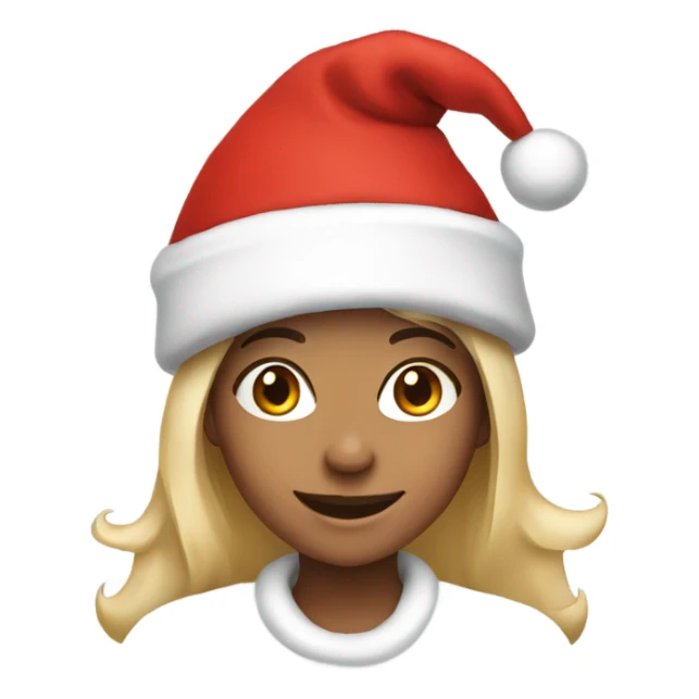 Smiling girl with a Santa hat on  sticker