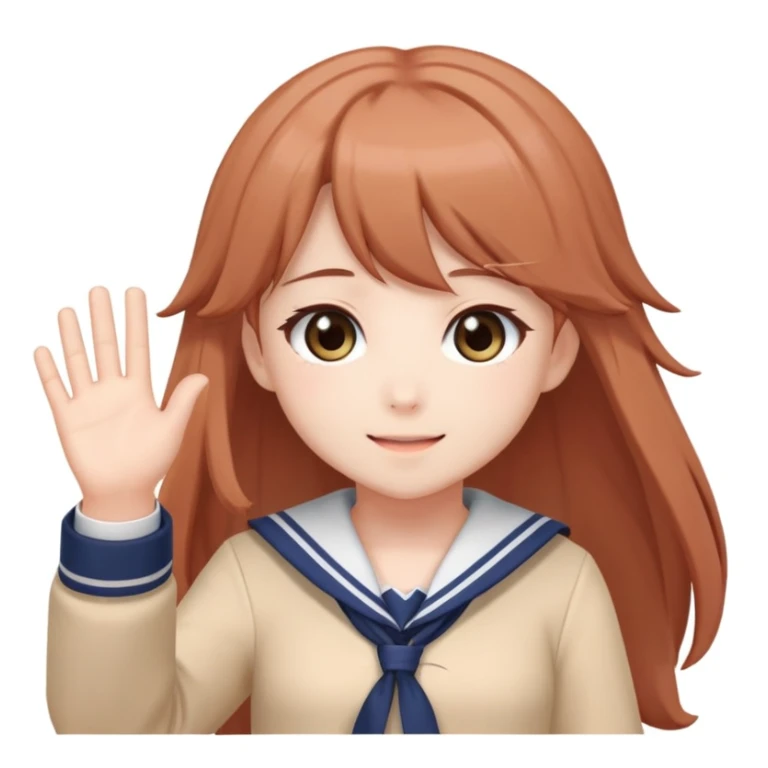 Monika from ddlc in her chibi form waving  sticker