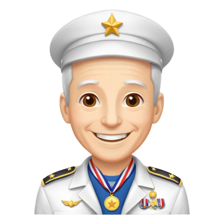 Veteran with medals, smiling, festive atmosphere May 9 sticker