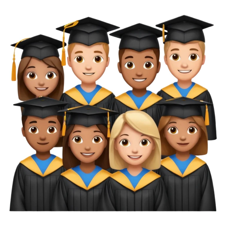 un grupo de estudiantes simpáticas sticker