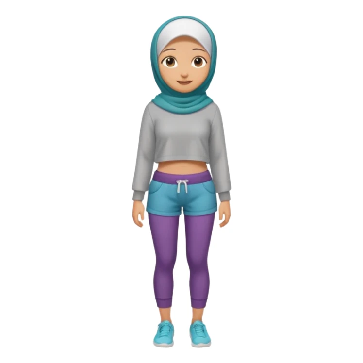 Girl with hijab full body and she stomach and legs sticker