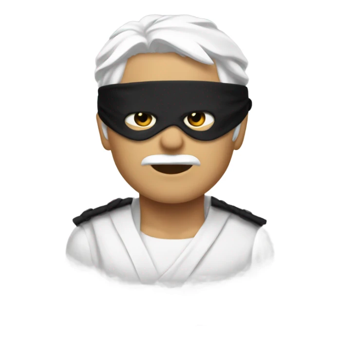White-hair Gojo with black blindfold sticker