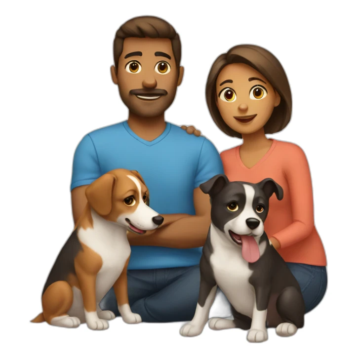 2 women 2 men 3 dogs family sticker