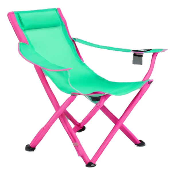 Realistic mint green and hot pink folding outdoor chair. sticker
