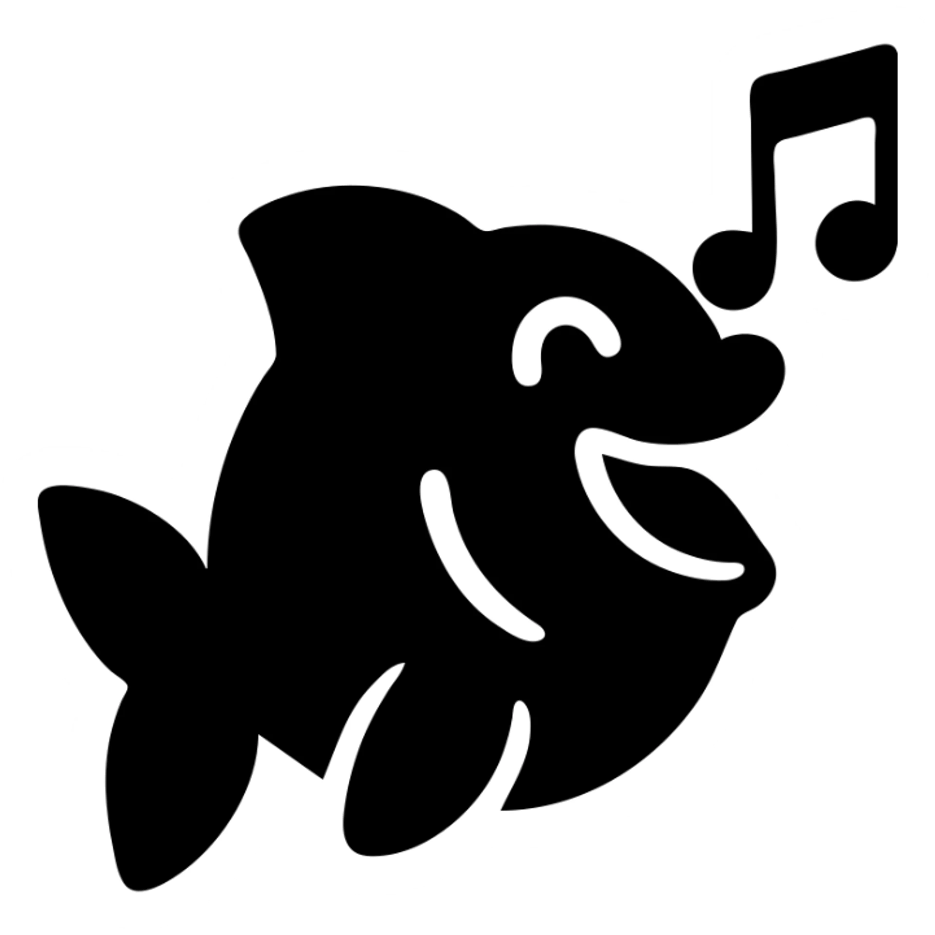 Playful singing fish, cheerful cartoon fish sticker