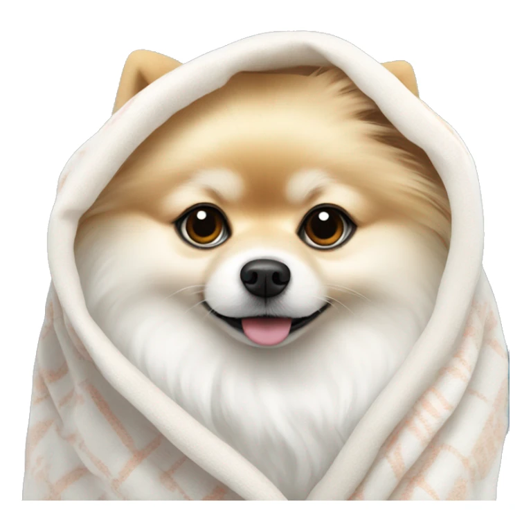 White Pomeranian in plink blanket  sticker