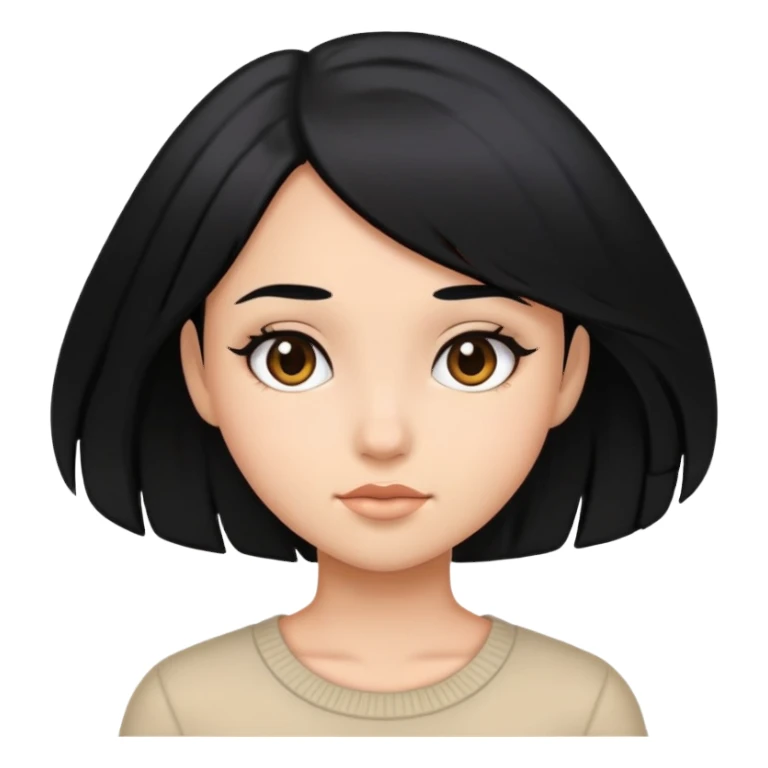 Girl with black hire  sticker