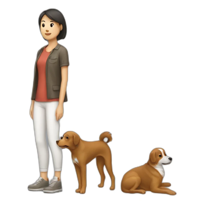 Une femme sur le dos d’un chien sticker