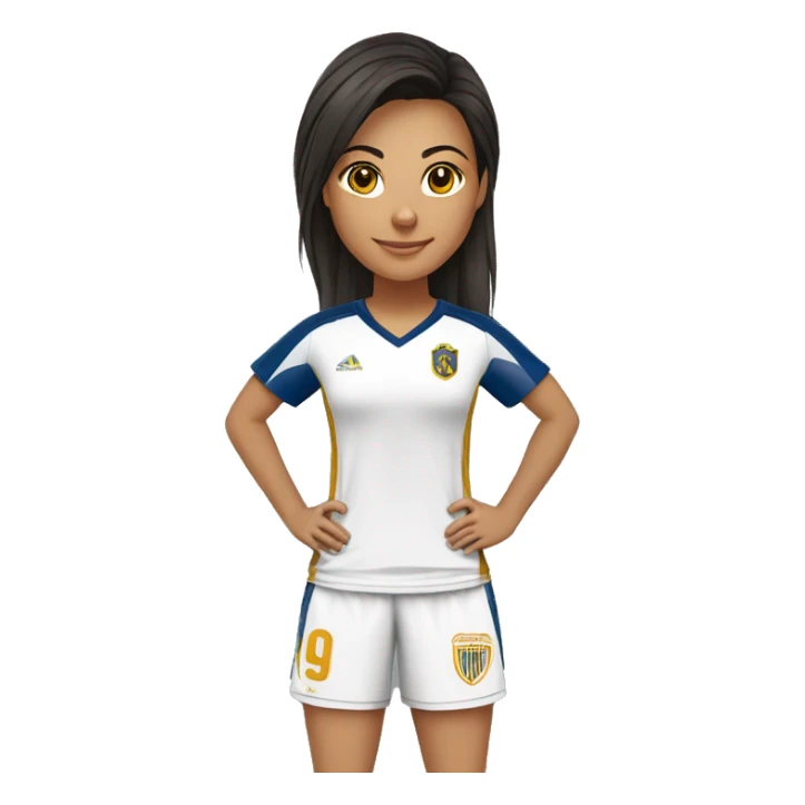 Mulher morena escuro cabelo amarrado atrás da cabeça com uniforme juiz futsal  sticker