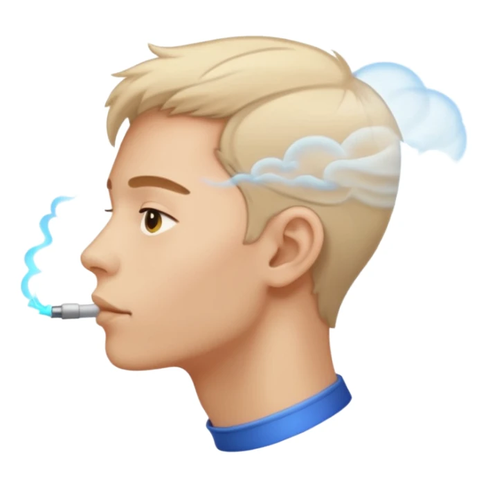 blowing air from this mouth in side angle, the air should be visible  sticker