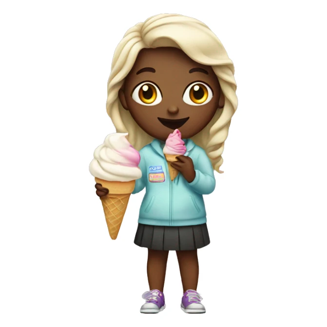 girl whit ice cream sticker