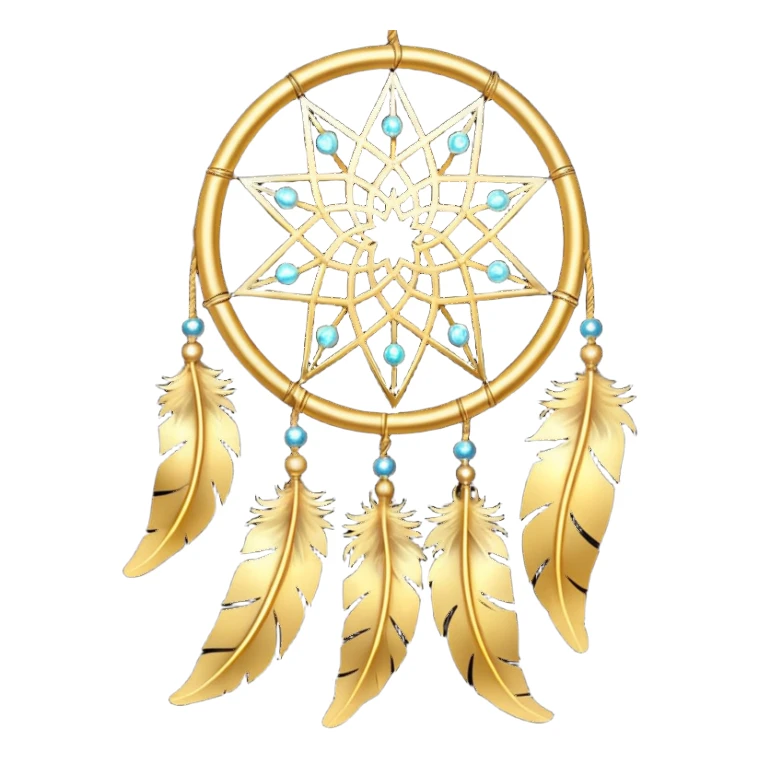Star-shaped golden bright divine shimmering shiny sparkly glittery glowing glossy dreamcatcher  sticker