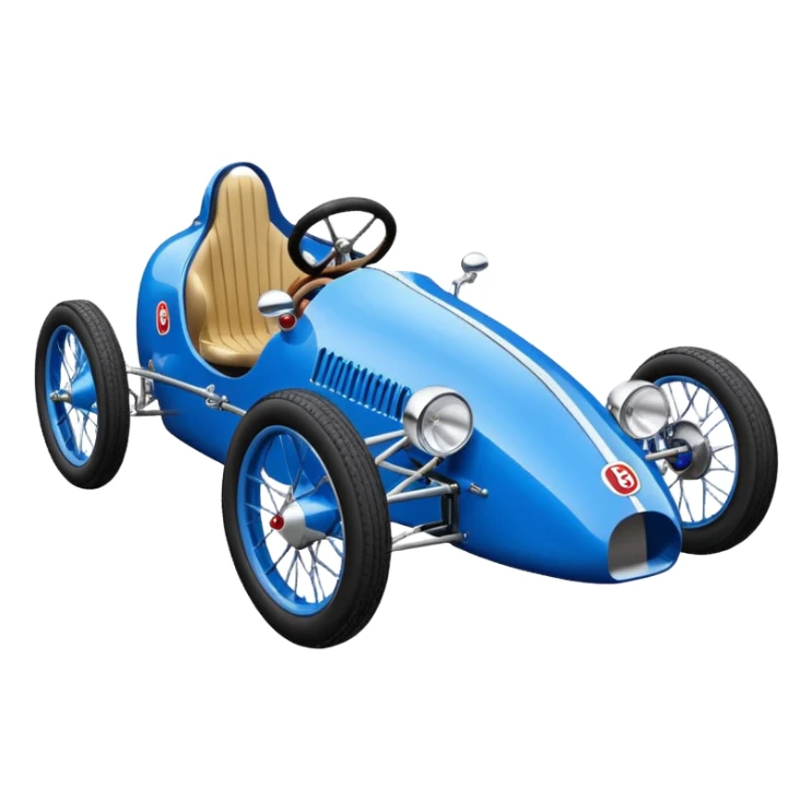 Lowered Bugatti racing cyclekart with advanced suspension  sticker