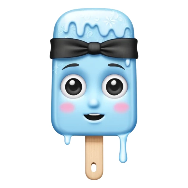 monochrome popsicle with eyes and headband sticker