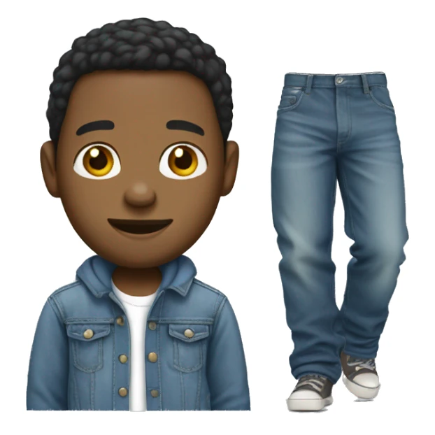 Create a African American male wearing cute baggy jeans  sticker