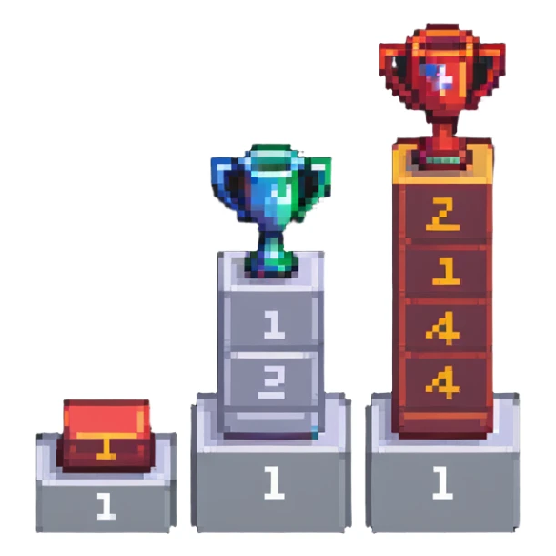 ranking podium with 1st 2nd 3rd places clearly shown sticker