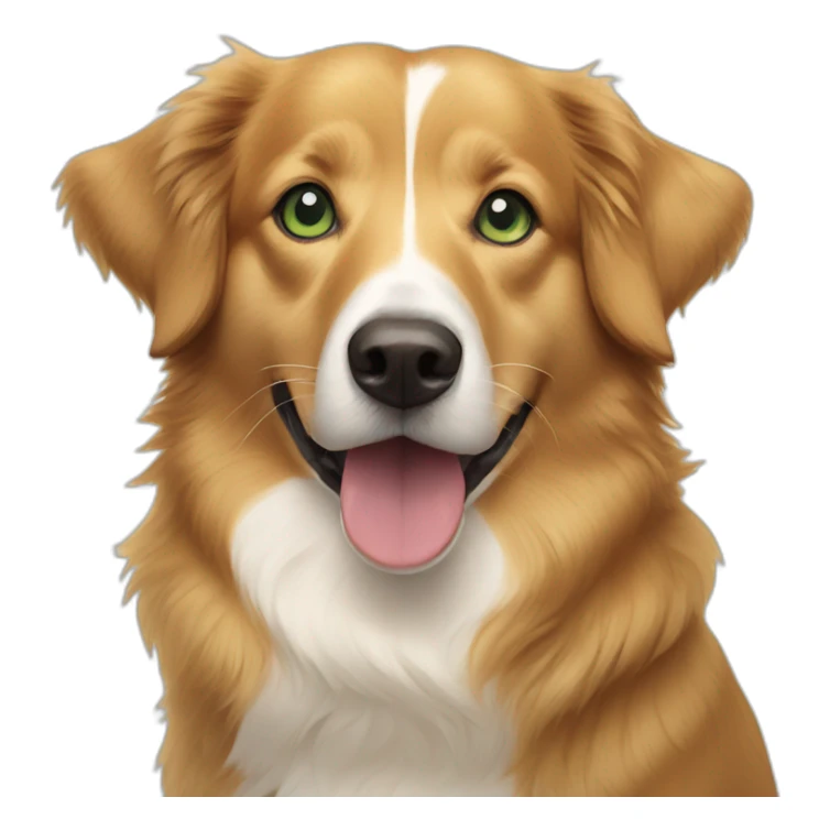 Swimming Duck tolling retriever corgi mix green eyes sticker