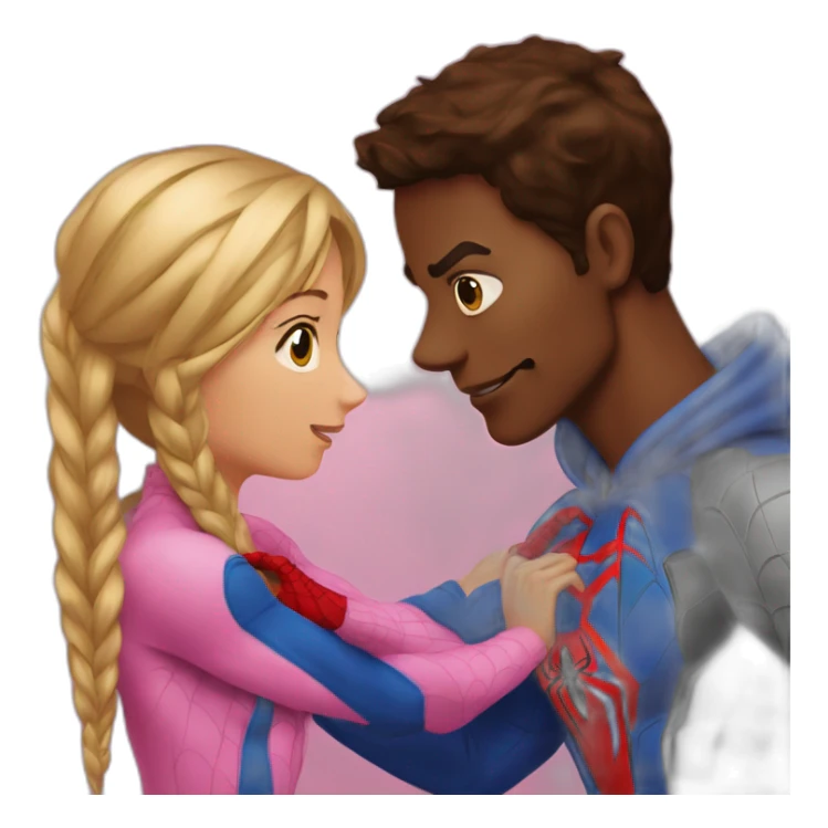Spiderman qui embrasse une fille sticker