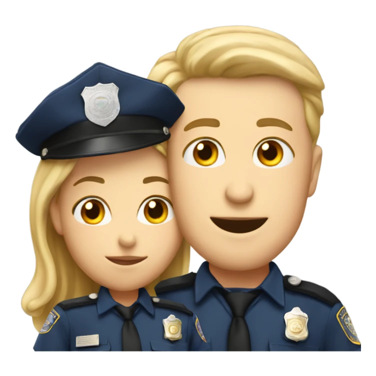 White male and female cops kissing sticker
