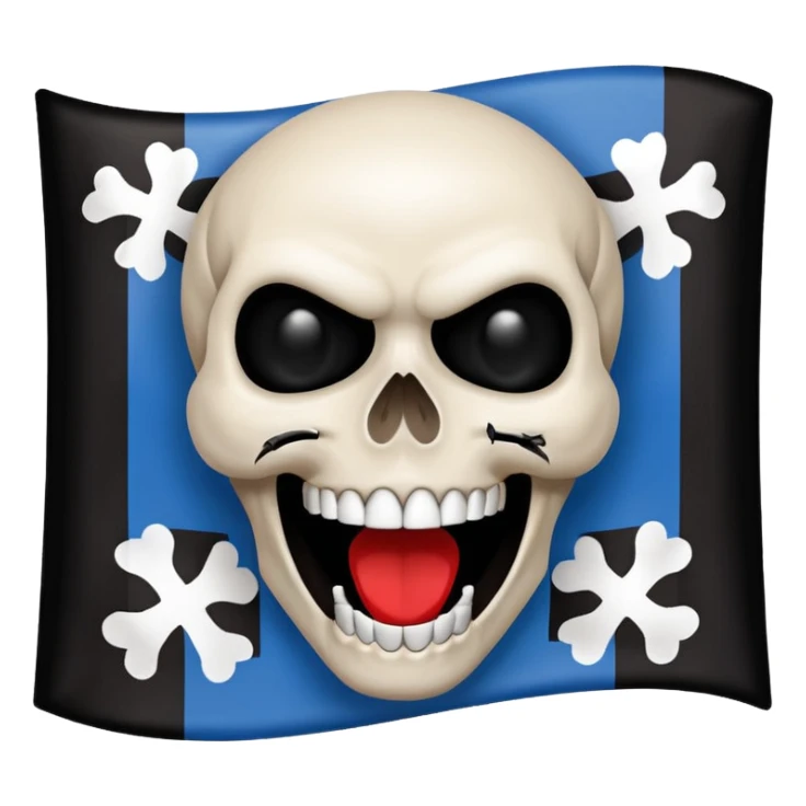Blue white HSV Emoji bites black St. pauli flag with skull sticker