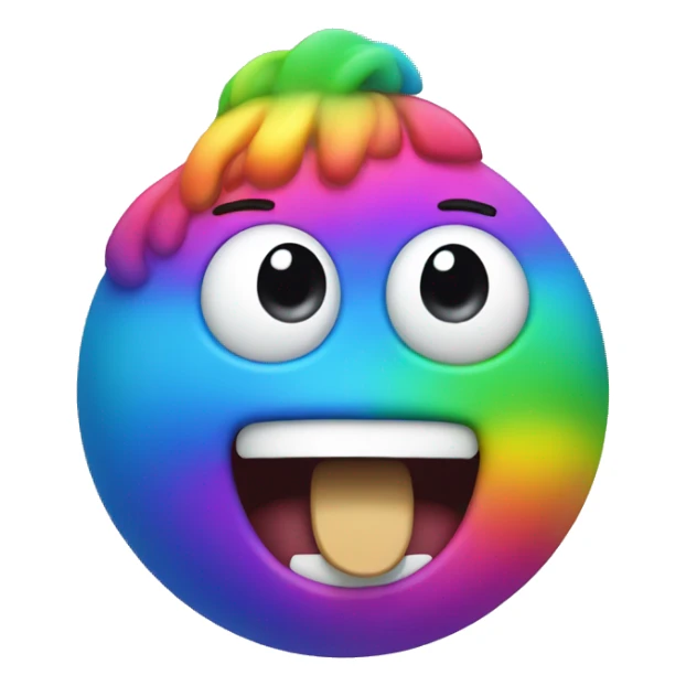 fat rainbow man with tongue out sticker