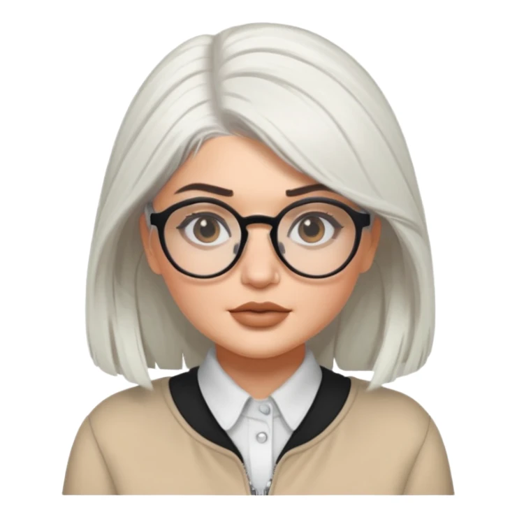 kylie jenner with white hair and glasses sticker