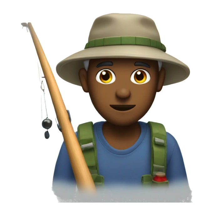 A white dad with a bucket hat fishing  sticker