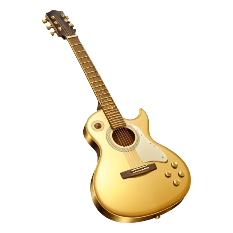 cinematic-realistic-guitar,-polished-metal,-warm-golden-reflections-dancing-along-its-surface,-soft-hands-carefully-positioned-over-the-keys,-glowing-with-an-elegant-and-airy-charm. sticker