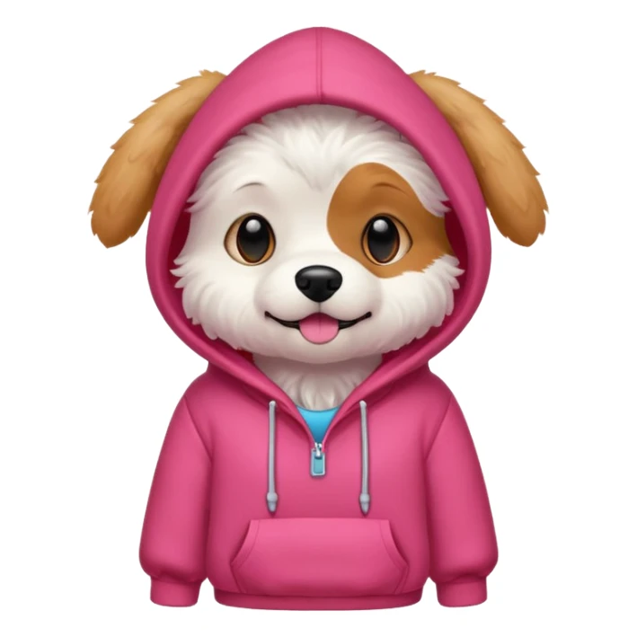 pink dog with a red hoodie sticker