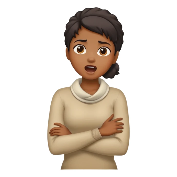 Black girl crossing arms holding neck yelling sticker