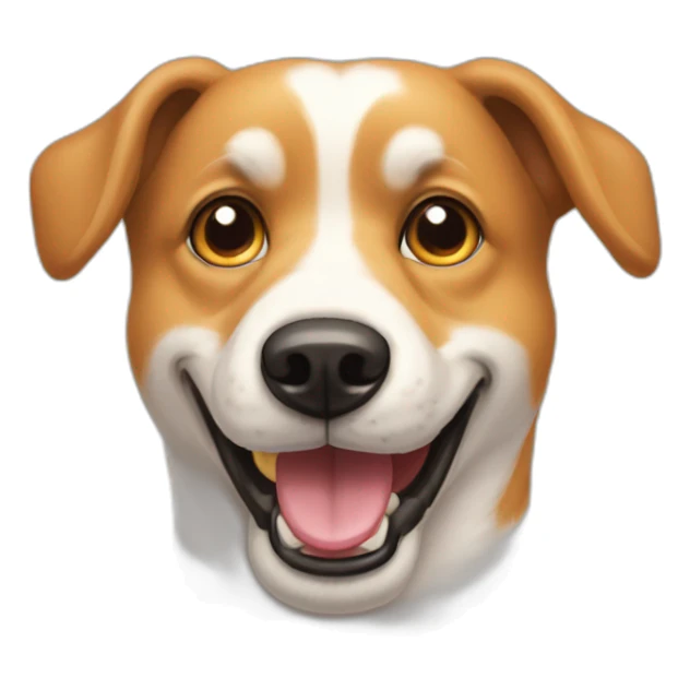 Chien heureux avec la queu en feu sticker