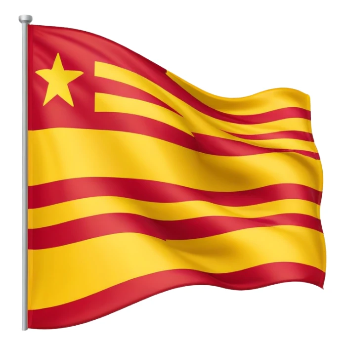 Catalonia flag. Background yellow and four strips red.  sticker