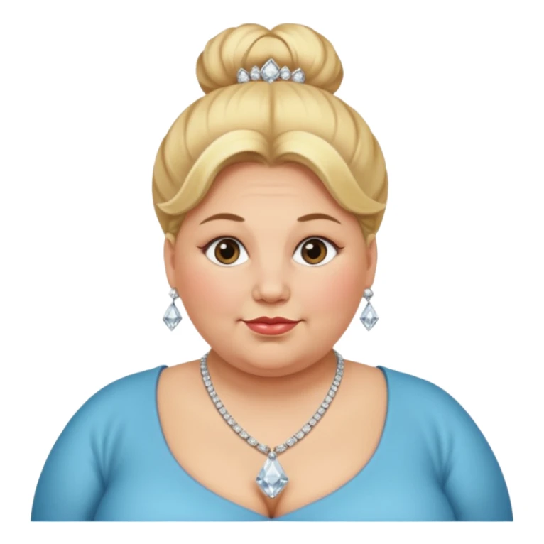 very obese rich blonde bun haired woman sticker