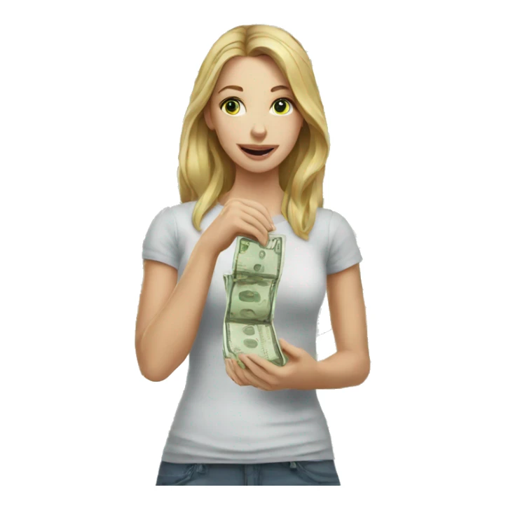 white girl paying money sticker