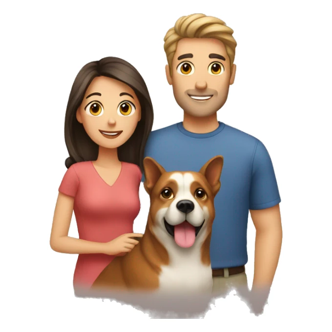 Husband and wife with pets sticker