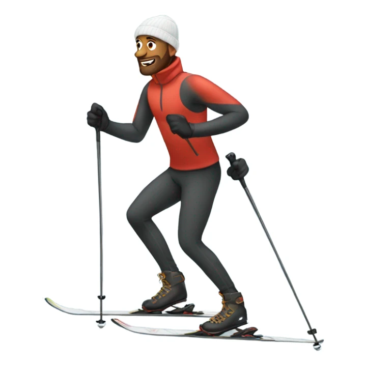 A man in leggings cross country skiing sticker