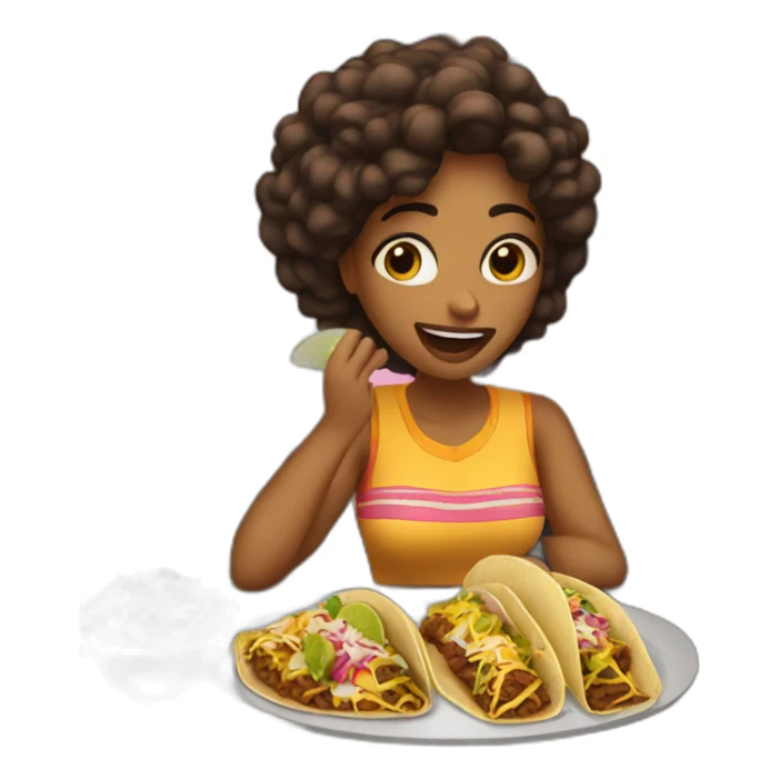A girl eating à tacos in à car sticker
