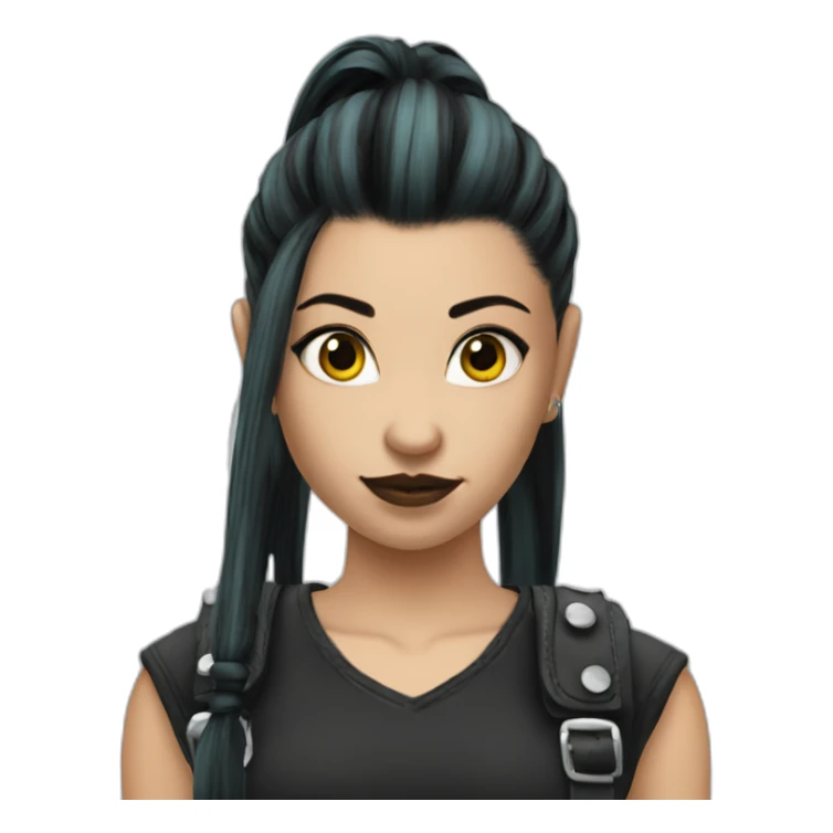 Punk gótic girl pony tail sticker