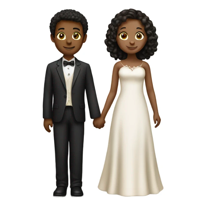 Fair skin color boy and girl marry sticker