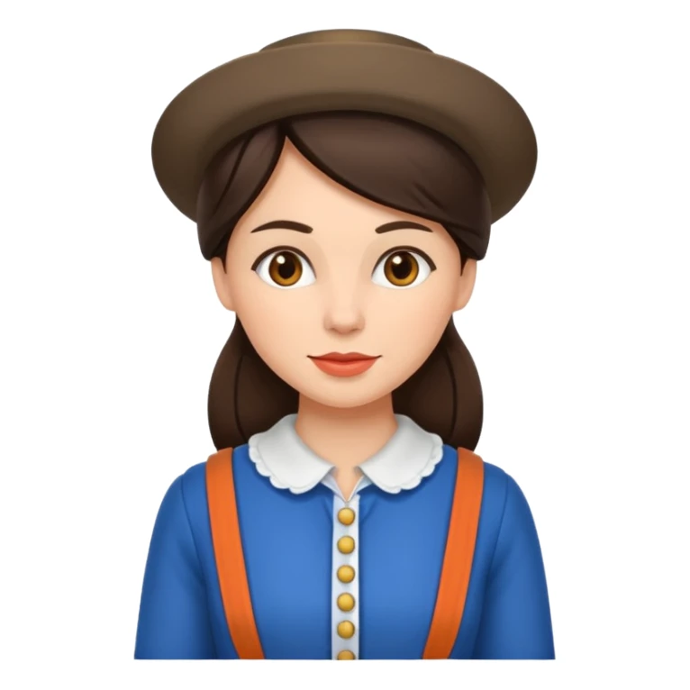 brunette woman with dutch clothing sticker