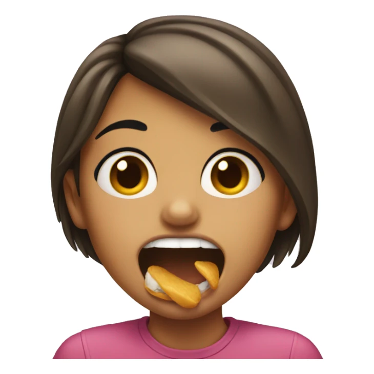girl biting her mouth sticker
