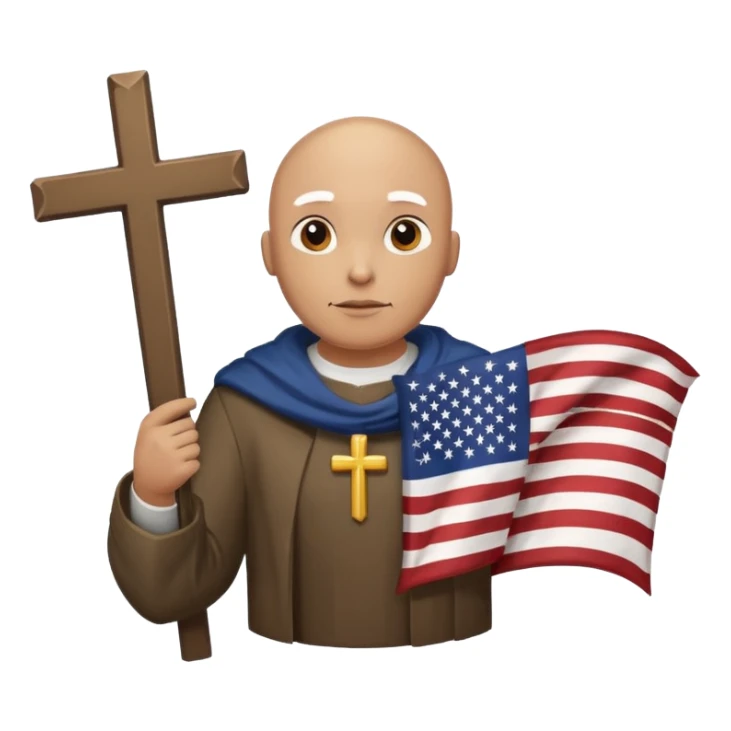 Bald eagle holding American flag above a cross and Jesus  sticker